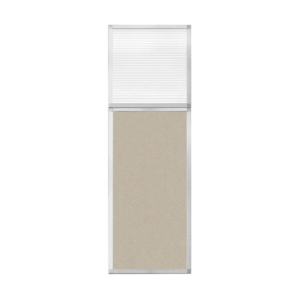 Hush Panel Configurable Cubicle Partition 2' x 6' W/ Window Sand Fabric Clear Fluted Window